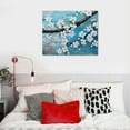 thumbnail image 5 of PRATYUS Huge Wall Art for Living Room -Painted Flower Oil Painting On Canvas Gallery Wrapped Floral Plum Blossom Artwork for Bedroom Office Decor 16x12in, 5 of 6