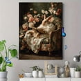 thumbnail image 4 of Floral Armchair Reading Rabbit Canvas Wall Art, Cottagecore Farmhouse Nursery Decor, 4 of 8