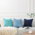 thumbnail image 5 of Phantoscope Corduroy Velvet Throw Pillow Covers 18x18 Set of 2, Soft Textured Decorative Cushion Cases for Sofa Couch Bed, Farmhouse Style, Light Blue (Pillow Covers Only), 5 of 10