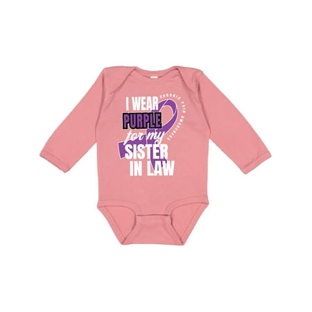 

Inktastic Chronic Pain I Wear Purple For My Sister in Law Gift Baby Boy or Baby Girl Long Sleeve Bodysuit