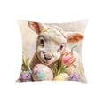 thumbnail image 2 of QTOCIO Easter Pillow Rabbits And Easter Egg Patterns Throw Pillow Cases Decorative Cushion Covers For Sofa Couch Home Easter Decor, 2 of 4