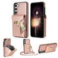 thumbnail image 1 of Feishell for Samsung Galaxy A54 5G Crossbody Zipper Wallet Phone Case,Premium PU Leather Kickstand Metal Buckle Credit Card Slots Shockproof Purse Phone Case with Detachable Shoulder Strap,Rosegold, 1 of 7