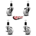 thumbnail image 2 of 3 Inch Nylon Wheel Swivel 1-1/2 Inch Expanding Stem Caster Set 2 Brakes SCC, 2 of 2