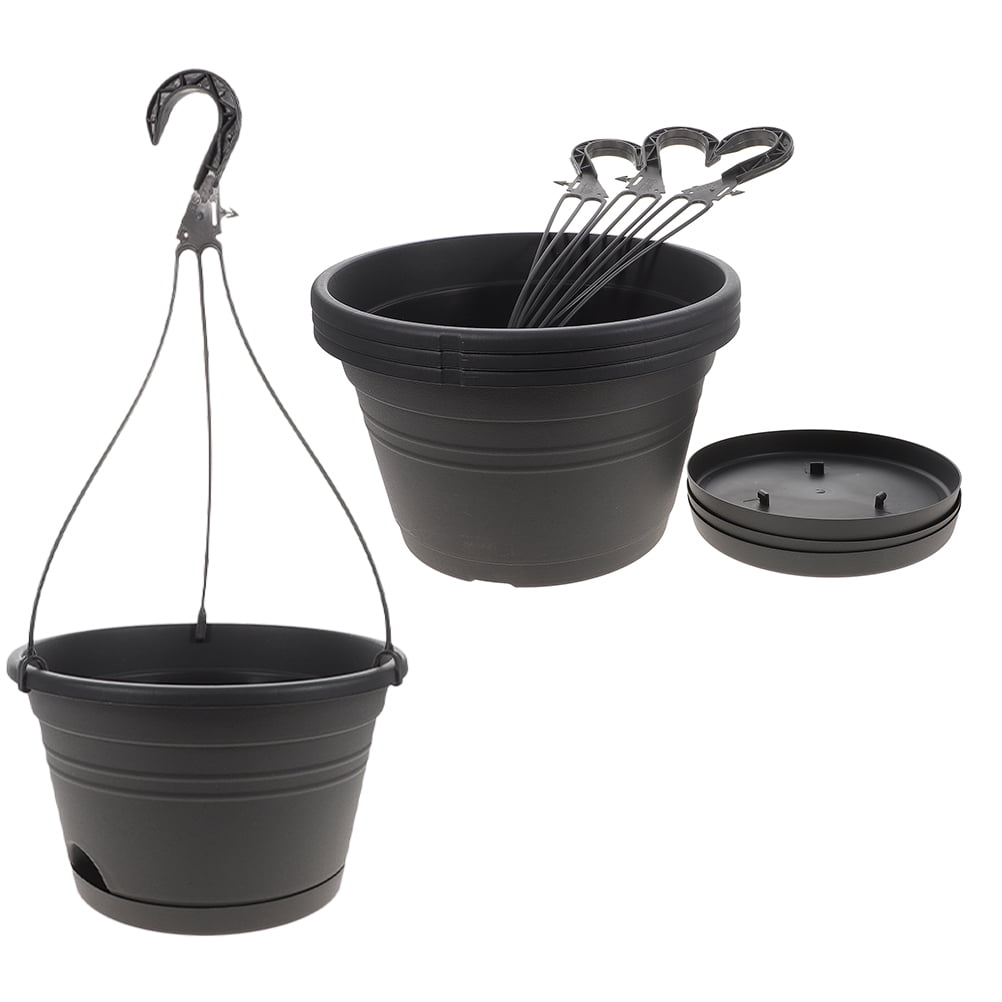 MLINS  4 Pcs for Indoor Plants Stackable Hanging Planters Balcony Black