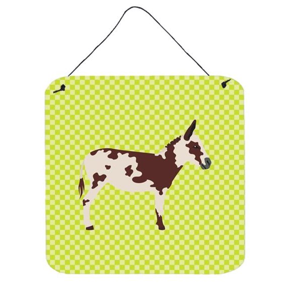 American Spotted Donkey Green Wall or Door Hanging Prints, 6 x 6 in.