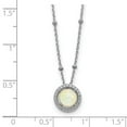 thumbnail image 2 of 925 Sterling Silver Rhodium Plated White Simulated Opal CZ Beaded With 2 In Extension Necklace 16 Inch 9.95mm Wide Penda, 2 of 2