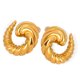 thumbnail image 1 of Pendientes roscados en forma de cuerno, pendientes de acero de titanio irregulares, modernos y versátiles, dorados, 1 of 5