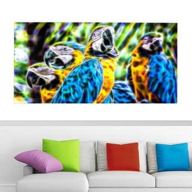 DESIGN ART Parrot Party Animal Canvas Art (Multiple Sizes) 32 in. wide x 16 in. high 1 Piece