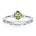 thumbnail image 2 of Birthstone Oval Ring with Shoulder Accents - Peridot (August), 2 of 5