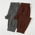 thumbnail image 3 of Pantalones largos para hombre, color liso, con bolsillos ajustados, pantalones largos, pantalones de algodón para hombre., 3 of 3