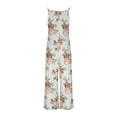 thumbnail image 5 of BiZtdJrK Jumpsuits for Women, Women's Summer Boho Floral Print Baggy Wide Leg Overalls Sleeveless Rompers Casual One Piece Pants with Pockets Holiday Outfits White M, 5 of 7