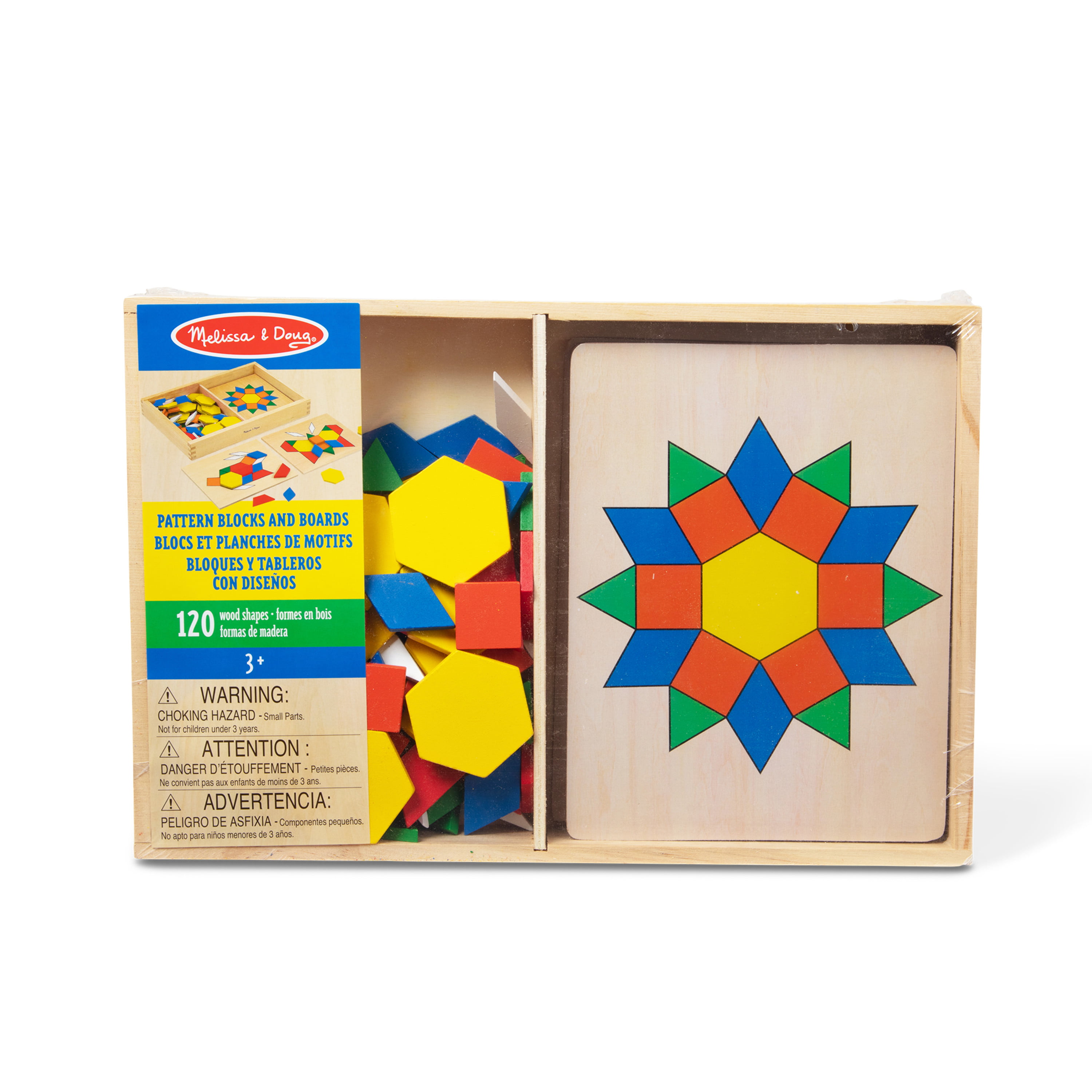 Melissa & Doug 120 Pattern Blocks And 5 Boards Preschool Educational Wooden Toy for sale online 