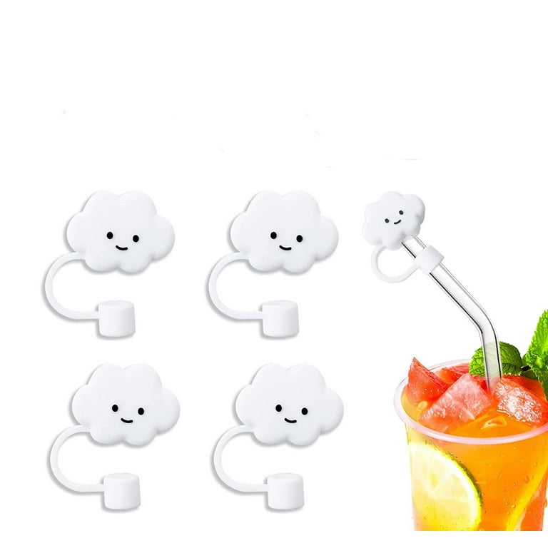 4Pcs cute straw lid straw tips for kids silicone straw toppers Tips Straw
