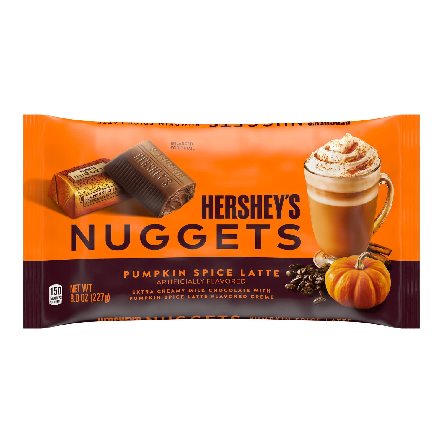 Hershey's Nuggets Pumpkin Spice Latte Flavored Halloween Candy, Bag 8 oz