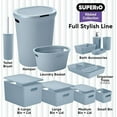 thumbnail image 7 of Superio Toilet Bowl Brush and Holder Set with Stylish Ribbed Design, Stone Blue, 7 of 7