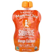 Mamma Chia Organic Chia Squeeze ، Vitality Snack ، Mango Coconut ، 8 Squeezes ، 3.5 أوقية (99 جم) لكل منها