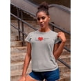 thumbnail image 2 of Heart Love  Slogan Shaped T-Shirt Women -Image by Shutterstock, Female 3X-Large, 2 of 4