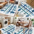 thumbnail image 6 of 4x6 Area Rugs, Lake Paddles Non-Skid Rubber Backing Large Rectangle Rugs - Living Room Bedroom Home Office, Summer Watercolor Teal Blue Striped Indoor Floor Mat Carpets Washable Rug, 6 of 9