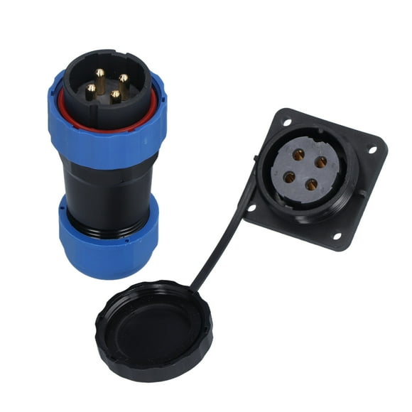 Industrial Socket, Waterproof Power Connector M28x1.5mm Gold Plated Copper Contact 380V 45A For Equipment