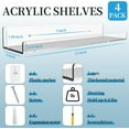 thumbnail image 3 of 4 Pack 15'' Clear Acrylic Shelves for Wall Mounted Display Ledge Storage Racks, Acrylic Floating Wall Shelves for Kids Book Shelves, Living Room, Bathroom, Bedroom, Kitchen, 3 of 9