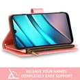 thumbnail image 5 of Compatible with Tracfone BLU View 4 B135DL Wallet Phone Case and Tempered Glass Screen Protector Flower Faux Leather Flip Credit Card Holder Stand Zipper Cell Cover for BLUE View 2 View4 Women Pink, 5 of 8