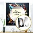 thumbnail image 3 of Designart "Gilt Blue Chic Flower Compositions" Abstract Botanicals Square Mirror For Wall Decor - Large Gold Square Mirror Printed Wall Decor - Modern Square Living Room Mirror, 3 of 5
