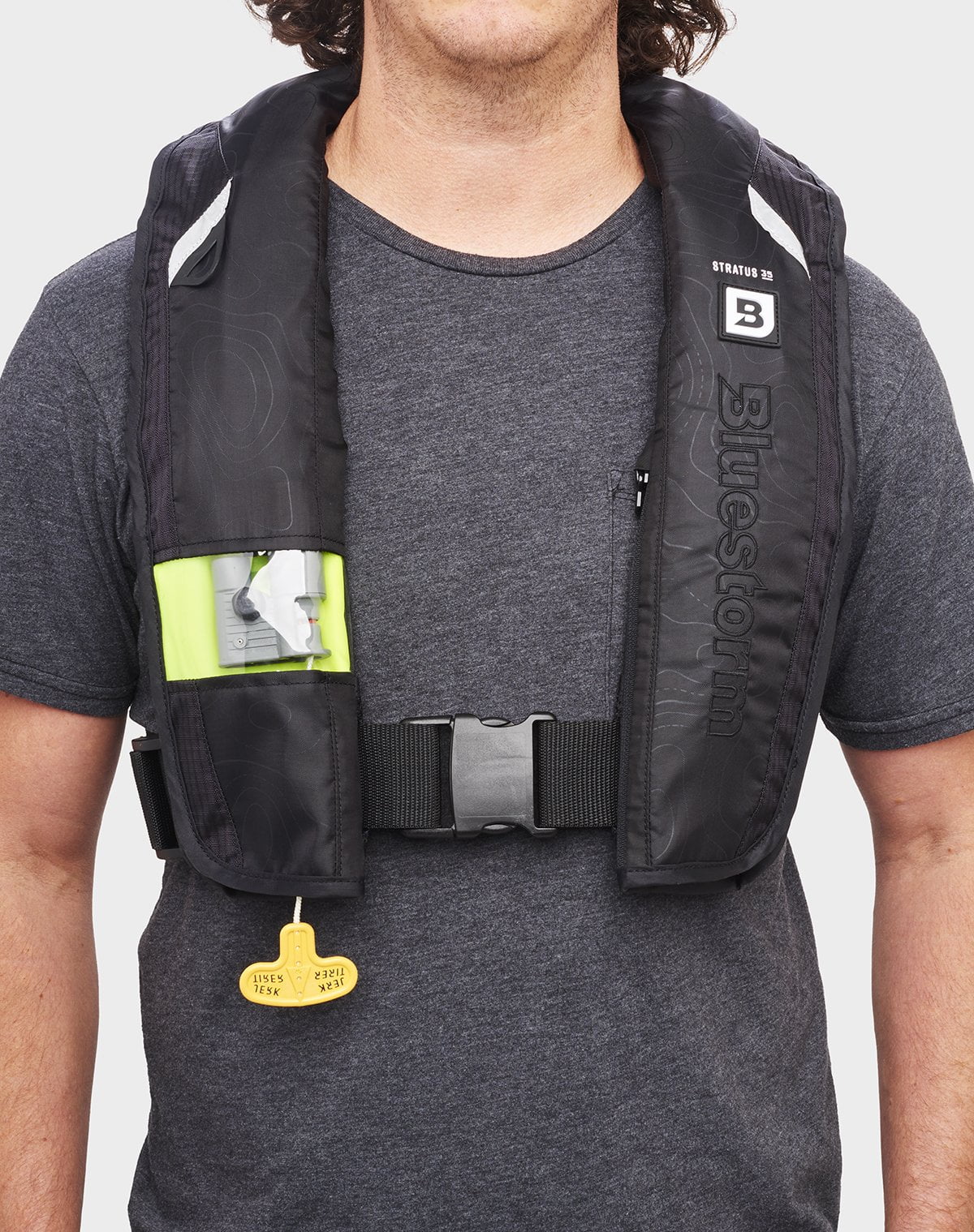 Bluestorm Gear Stratus 35 Inflatable PFD Life Jacket (Deep Blue) | US Coast Guard Approved Automatic/Manual Life Vest for Adults