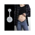 thumbnail image 3 of 1pc Unisex Navel Ring With Full Crystal & Earthenware Ball Pendant, European & American Style, 3 of 5