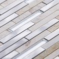 thumbnail image 3 of Modket TDH331AL Gray Quartzite Marble Stone Aluminum Metallic Glass Brick Mosaic Tile Backsplash, 3 of 5