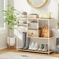 thumbnail image 4 of Costway 40” Console Table with Storage Drawer 4-Tier Display Shelf for Living Room Hallway Natural and White, 4 of 12