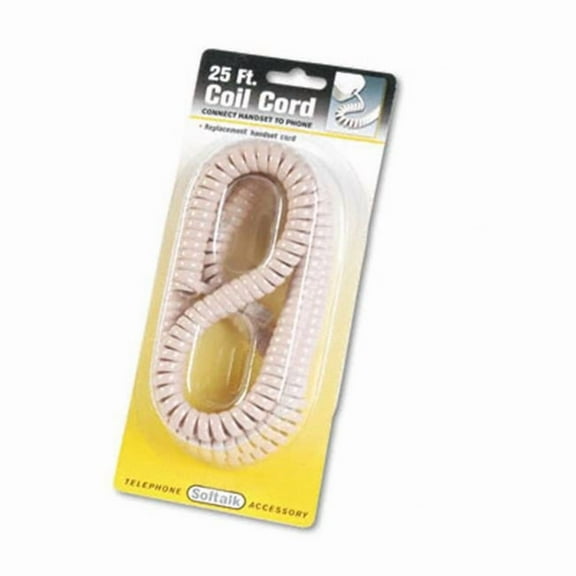 Softalk  Coiled Phone Cord  25ft  Beige