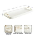 thumbnail image 6 of Kate and Laurel Farson Modern Decorative Wood Rectangle Tray with Handles, 10 x 24, White and Gold, Transitional Rectangular Tray for Use as Entryway Tray Decor or Ottoman Serving Tray, 6 of 9