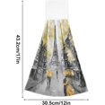 thumbnail image 3 of SKYSONIC 2 Pcs Hanging Hand Towels, Soft Absorbent Yellow Eiffel Tower Lover Towel Soft Thick Dish Cloth Dry Towel for Kitchen Bathroom, 12"x17", 3 of 7