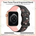 thumbnail image 4 of Silicone Band with Flower for Apple Watch series 38/40/41mm Women Girls,Soft Silicone Replacement Sport Strap Wristband for iWatch series , milk tea, 4 of 5