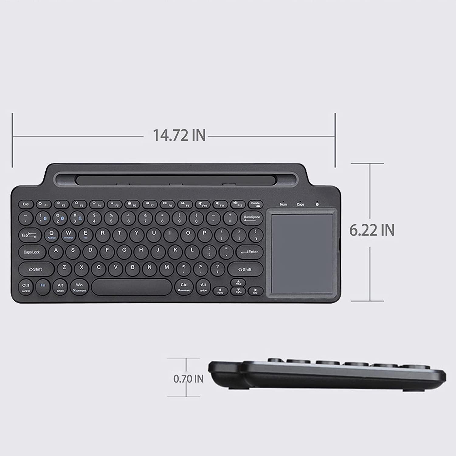 Bluetooth Keyboard, Dual Mode (BT 5.3+2.4G) Wireless Keyboard with Touchpad Computer Keyboard for Windows PC Laptop iPad Smartphone Tablet Android Mac, Black