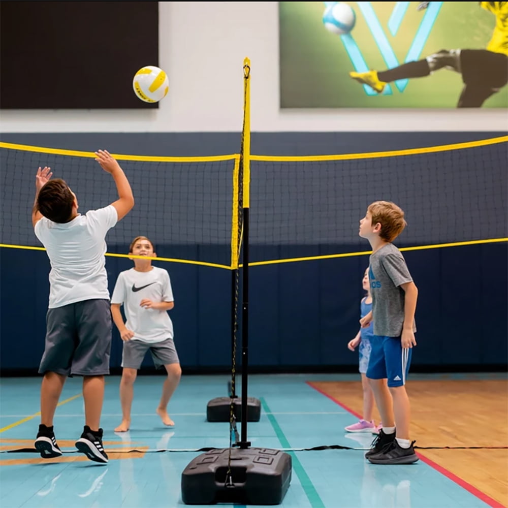 CROSSNET Indoor Base Set for Four Square Volleyball Inside Gym