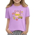 thumbnail image 2 of Juslio Girls Cute Shirts Short Sleeved Tops Comfortable, Breathable Crew Neck Casual T Shirts Sizes 2-18, 2 of 9