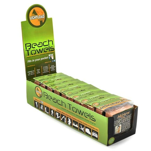 Lightload Towels extra strength beach 12 pack 36 x 60 in. Extra Strength Beach Towel Display - Pack of 12