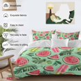 thumbnail image 3 of Queen 4 Piece Bedding Set Summer Watermelon Green Monstera Leaf Soft Breathable Duvet Cover and Pillowcase,Tropical Plant Watercolor Duvet Cover Set Bed Sheets for Bedroom Dormitory Guest Room, 3 of 9