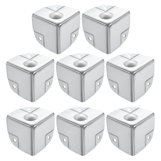 Unique Bargains 40x40x40mm Metal Box Corner Protectors Plating Silver Tone 8 Pack