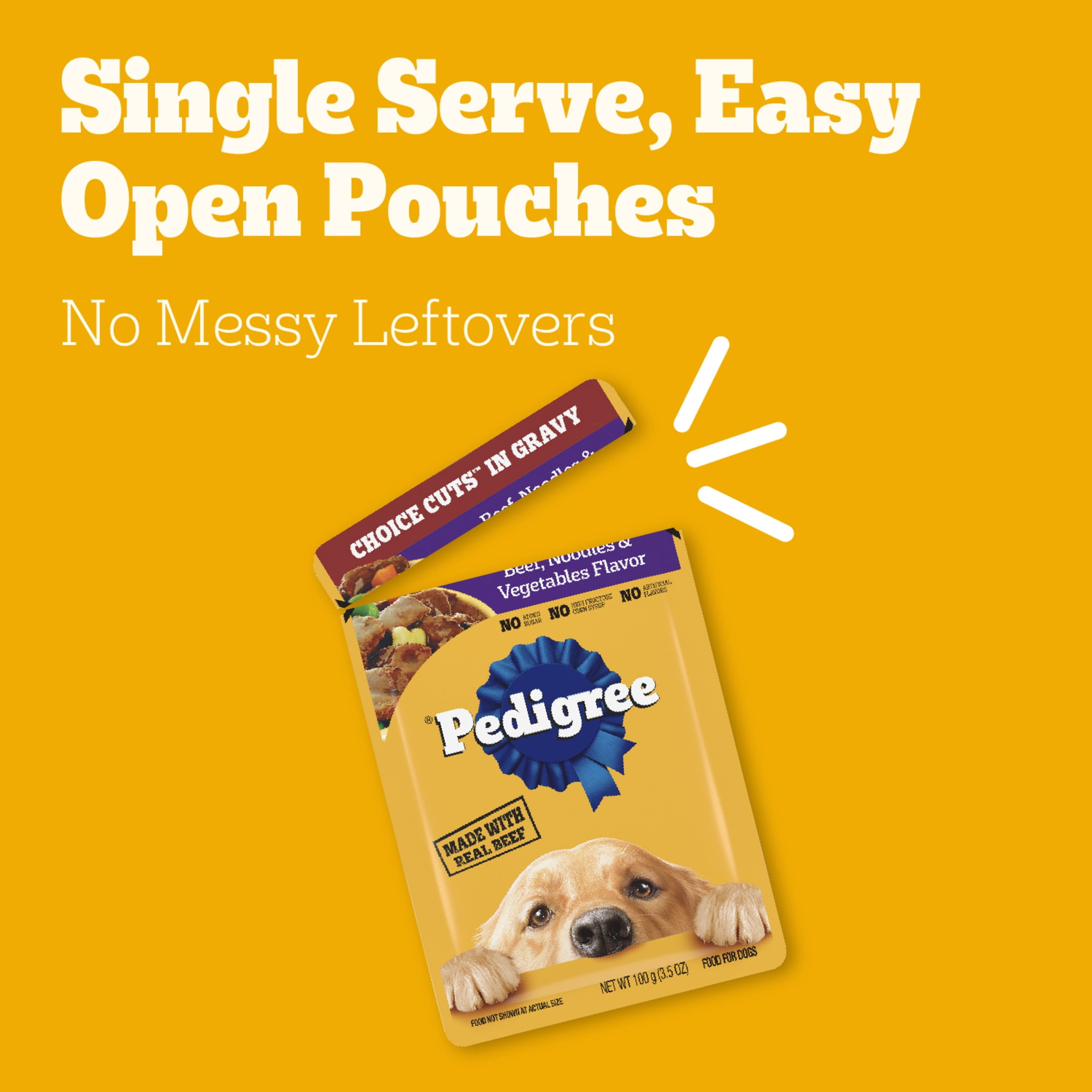 Pedigree Choice Cuts In Gravy Dog Food, Beef, Noodles & Vegetable Flavor, 3.5 Oz Pouch