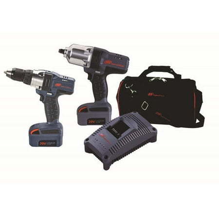 Ingersoll Rand IQV20-204 20V Cordless Lithium-Ion High Power Drill Driver and Compact Impact Wrench Combo Kit