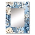 thumbnail image 2 of Designart "Ethereal Flourishing Rococo VII" Floral Wall Mirror, Printed Blue Wall Mirror, Traditional Bathroom Wall Mirror, Decorative Floral Mirror - 24x32 Inch, 2 of 5
