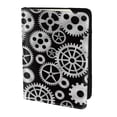 thumbnail image 2 of Pofeuu Metallic Gears Print Travel Document Organizer Passport Holder Men Women for Family (6.5 in x 4.5 in),Wallet Holder Credit Card Clutch Bag Case, 2 of 5