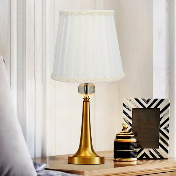 Modern Lampshade, Lamp Shade Gold Edge Safe Wear- and Silky Effective with Light Transmission for Bedroom Hall, Study, Hotel, Studio Decoration