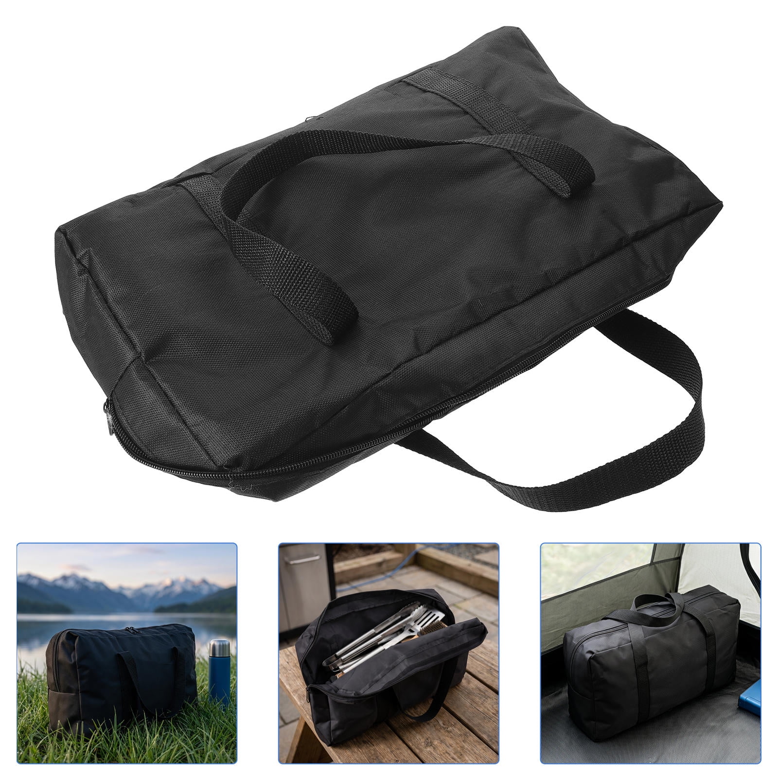 PAMINGONO Black Oxford Cloth Griddle Carry Bag for Camping Grill Tools