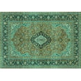 thumbnail image 1 of Ahgly Company Indoor Rectangle Persian Turquoise Blue Traditional Area Rugs, 2' x 4', 1 of 4