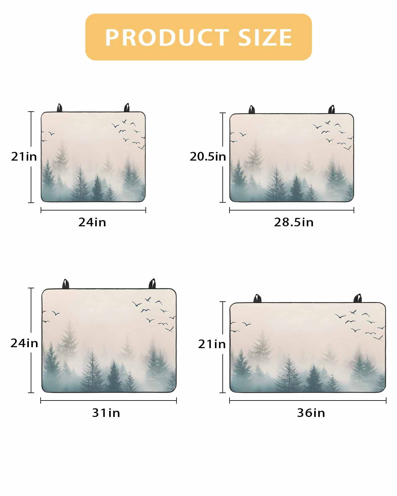 nqOlkjepod Large Induction Cooktop Protector Mat 36"x21", Foggy Forest Stove Top Covers for Electric Stove, Watercolor Pine Trees Natural Landscape Stove Burner Cover Mats, Glass Top Stove Cover