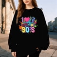 thumbnail image 2 of SONXAHE Women's Graphic Print Crew Neck Sweatshirt Oversized Fit Retro 90s Fall Pullover Tops, 2 of 5