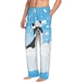 thumbnail image 2 of Uemuo Collie in Bathtub Pattern Men's Wide Leg Palazzo Lounge Pants with Pockets Light Weight Loose Comfy Casual Pajama Pants-Medium, 2 of 9